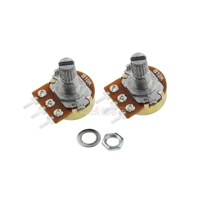 5 セット WH148 15 ミリメートル 3 ピンリニアテーパーロータリーポテンショメータ抵抗 1K 2K 5K 10K 20K 50K 100KΩ オーム Arduino 用 AG2 ホワイトノブ