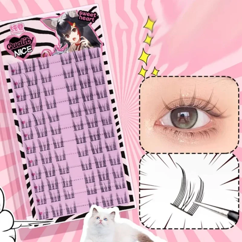 

12 Rows Little Devil False Eyelashes Large Capacity Natural Thick Dense Manga Fake Eyelash Extension DIY Korean Idol Eye Makeup