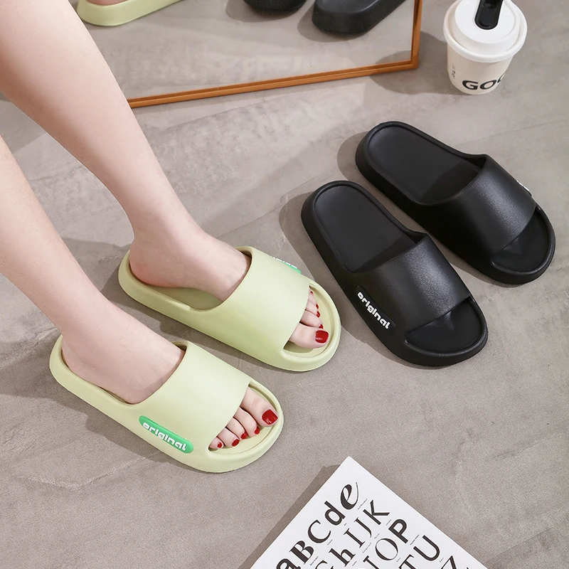 شباشب رجالية إيفا الوجه يتخبط الصيف المرأة مريح دش الصنادل داخلي في الهواء الطلق للجنسين الحد الأدنى بلون زوجين الأحذية