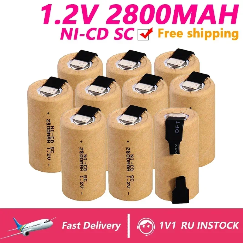 

new Ni-CD SC batteries 2800mAh high power Sub C 1.2V rechargeable battery for power tools electric drill screwdriver