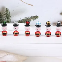 New 20Pcs Christmas Series Themed Polar Bear Elk Colorful Wood Beads Custom Wooden Decoration Crafts Kid Toy Accessories Beads