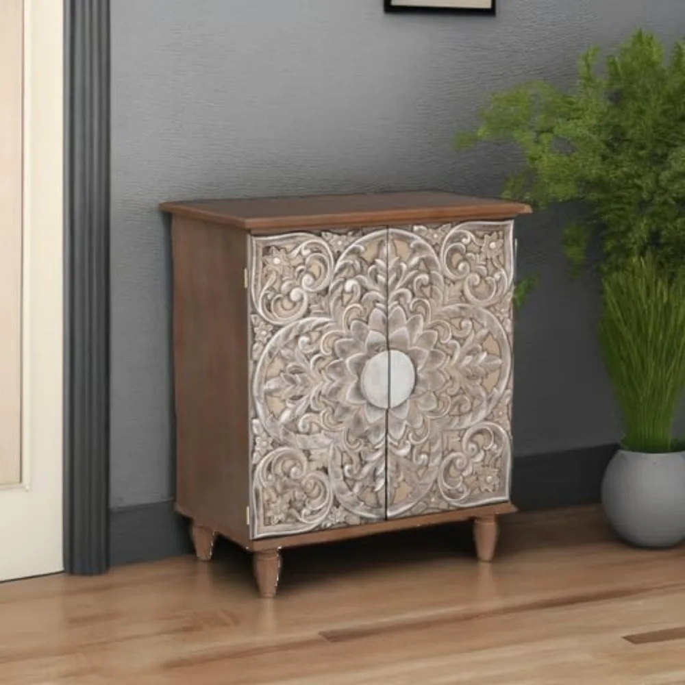 Accent Cabinet with Doors Antique Cabinet Storage Cabinet for Entryway Buffet Sideboard  cajonera pequeña