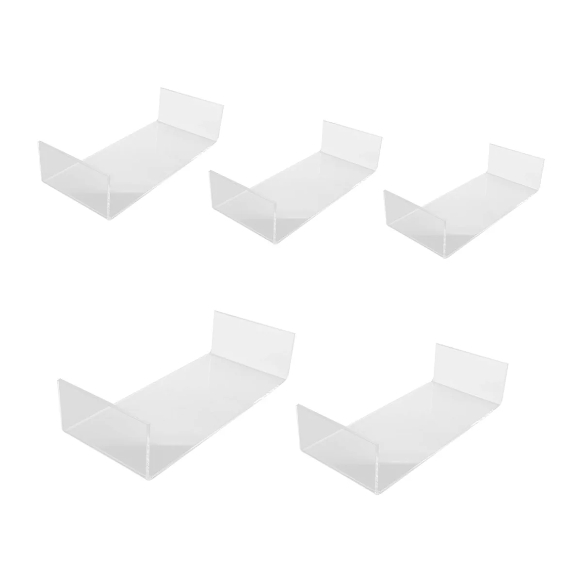 Clear Acrylic Display Risers, Jóias Display Riser Prateleira, Showcase Luminárias para Bolo Display, 5 tamanhos, 5 Pack