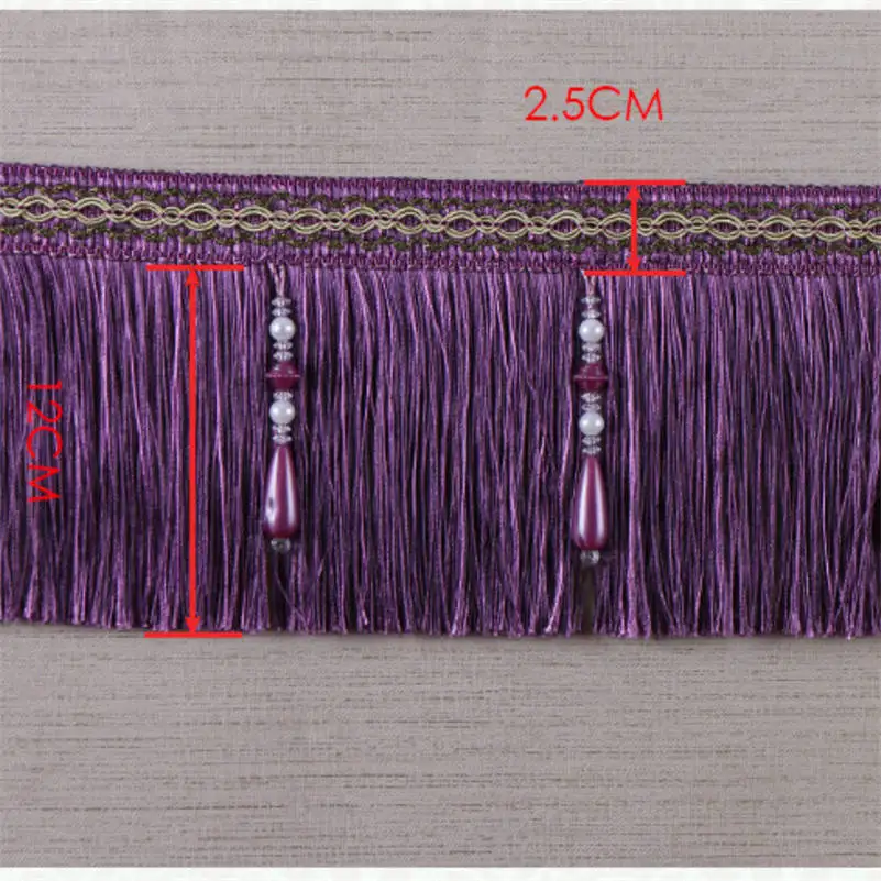 Luxury Exquisite Beaded Tassel Trim Fringe Braid Trimming Wedding Upholstery Fabric Ribbon Sewing