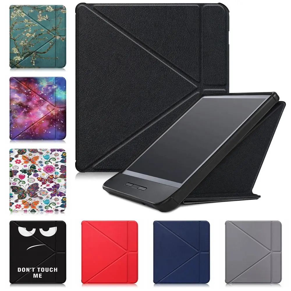 Auto Wake/Sleep N873 Smart Case Multi-folding Stand Shockproof Protective Shell PU Leather 7 inch Funda for Kobo Libra H2O