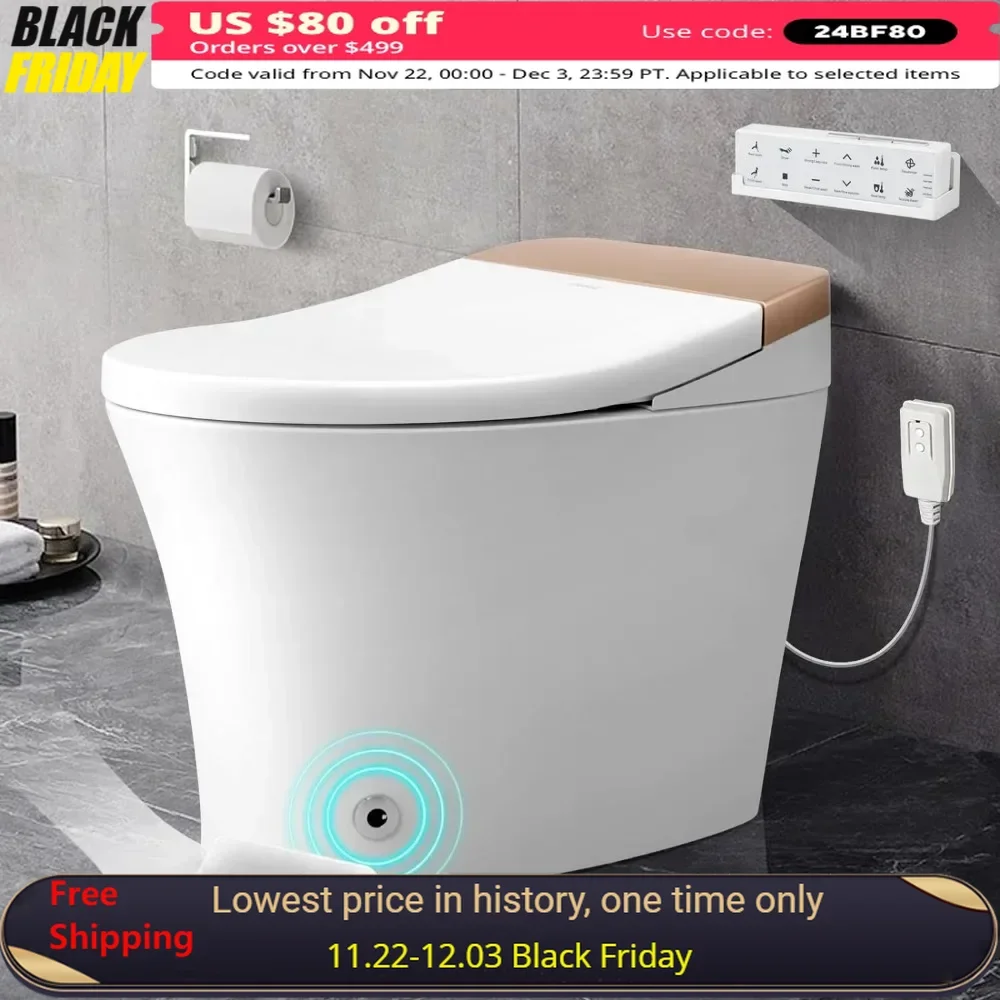 

Smart Toilet, with Auto Open/Close Lid, Instant Warm Water and Dryer, Automatic Intelligent Toilets