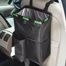 Black Car Waterproof Trash Bag Trash Can Garbage Waste Storage Bin Easy To Fold Large Capacity Can Receive Liquid Collapsible H