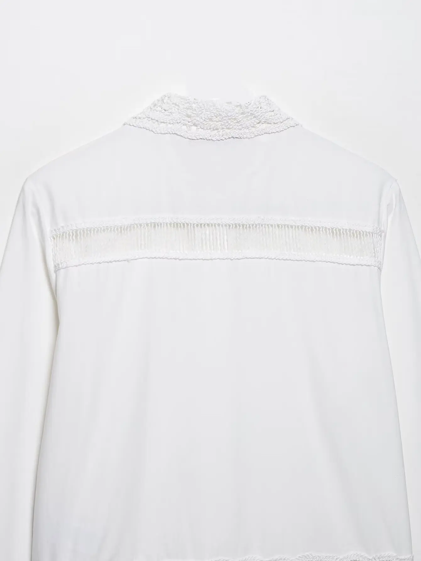 Zevity 女性ファッション中空アウトレースかぎ針編みパッチワーク白スモックブラウス女性のシックな長袖シャツ Blusas トップス LS9191