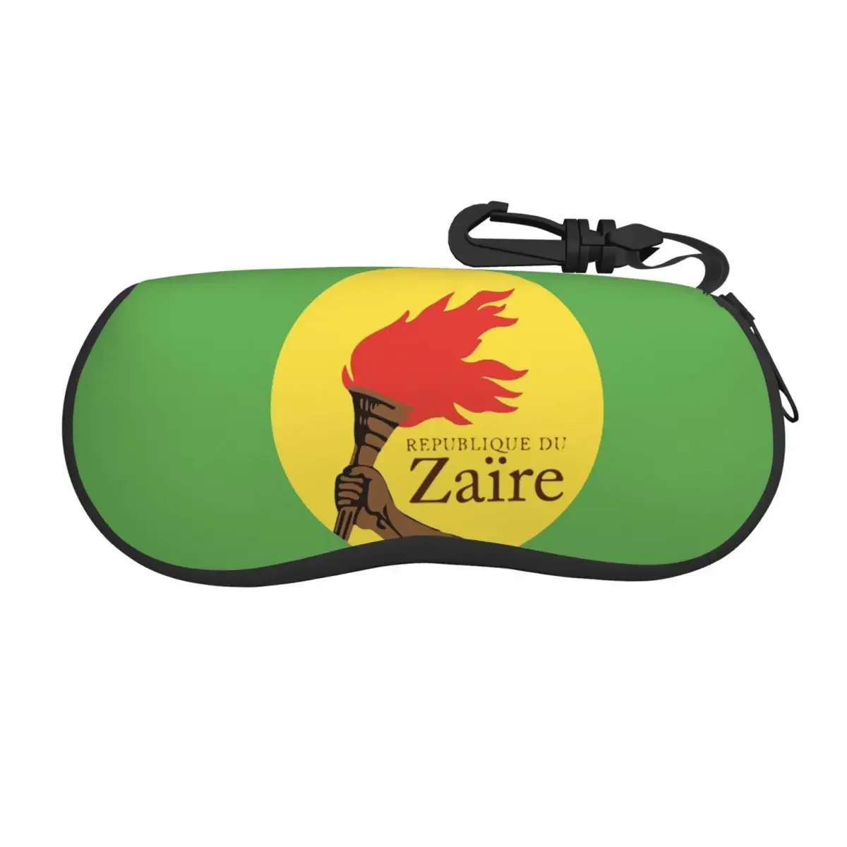 Flag Of The Former Zaire Glasses Case Lightweight Zipper Congo  Congolese  Storage Box Charming Eyewear Container