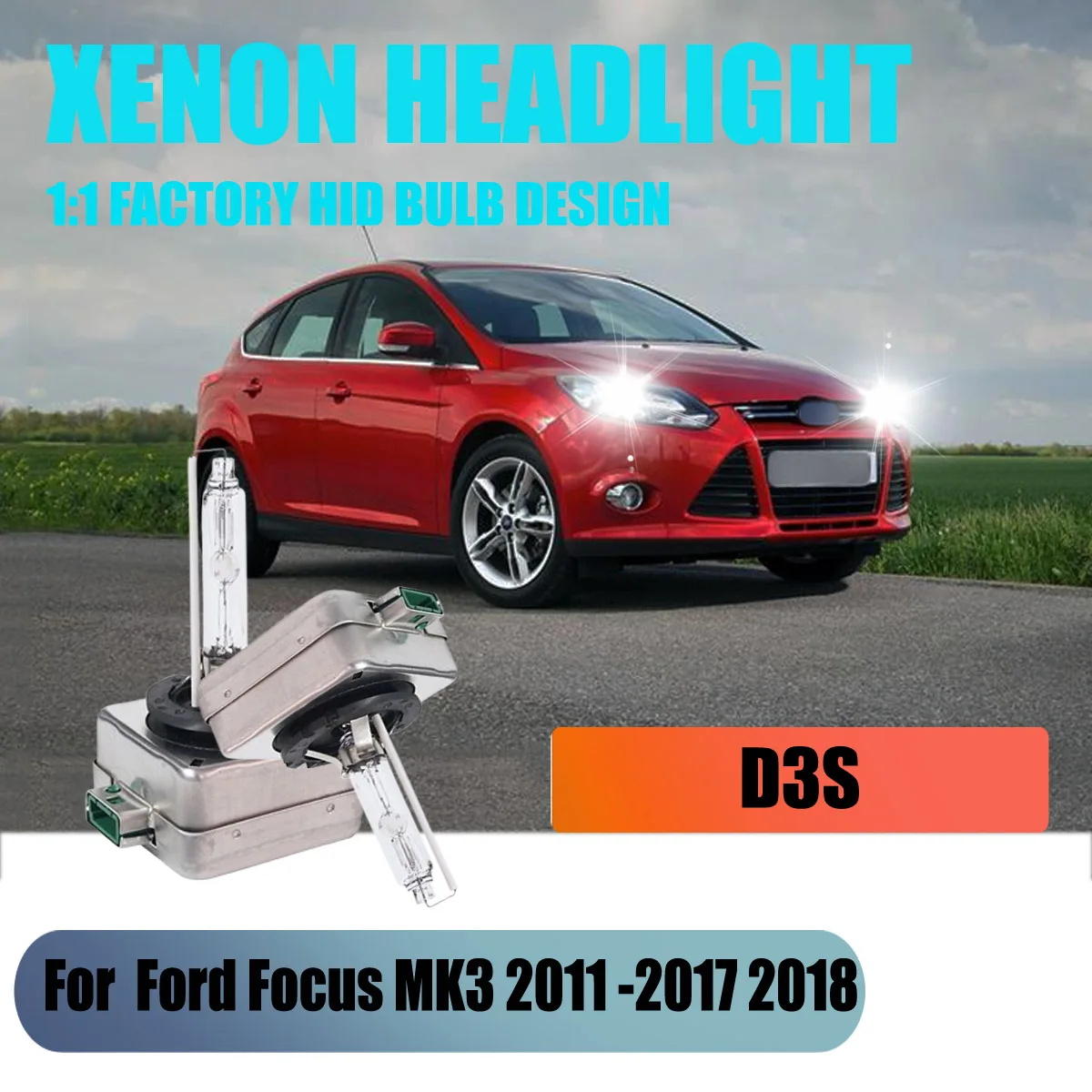 

Headlight HID D3S Bulbs Car Light 4500LM - 5 minutes to complete replacement process For Ford Focus MK3 2011 2012 2013 2014-2018