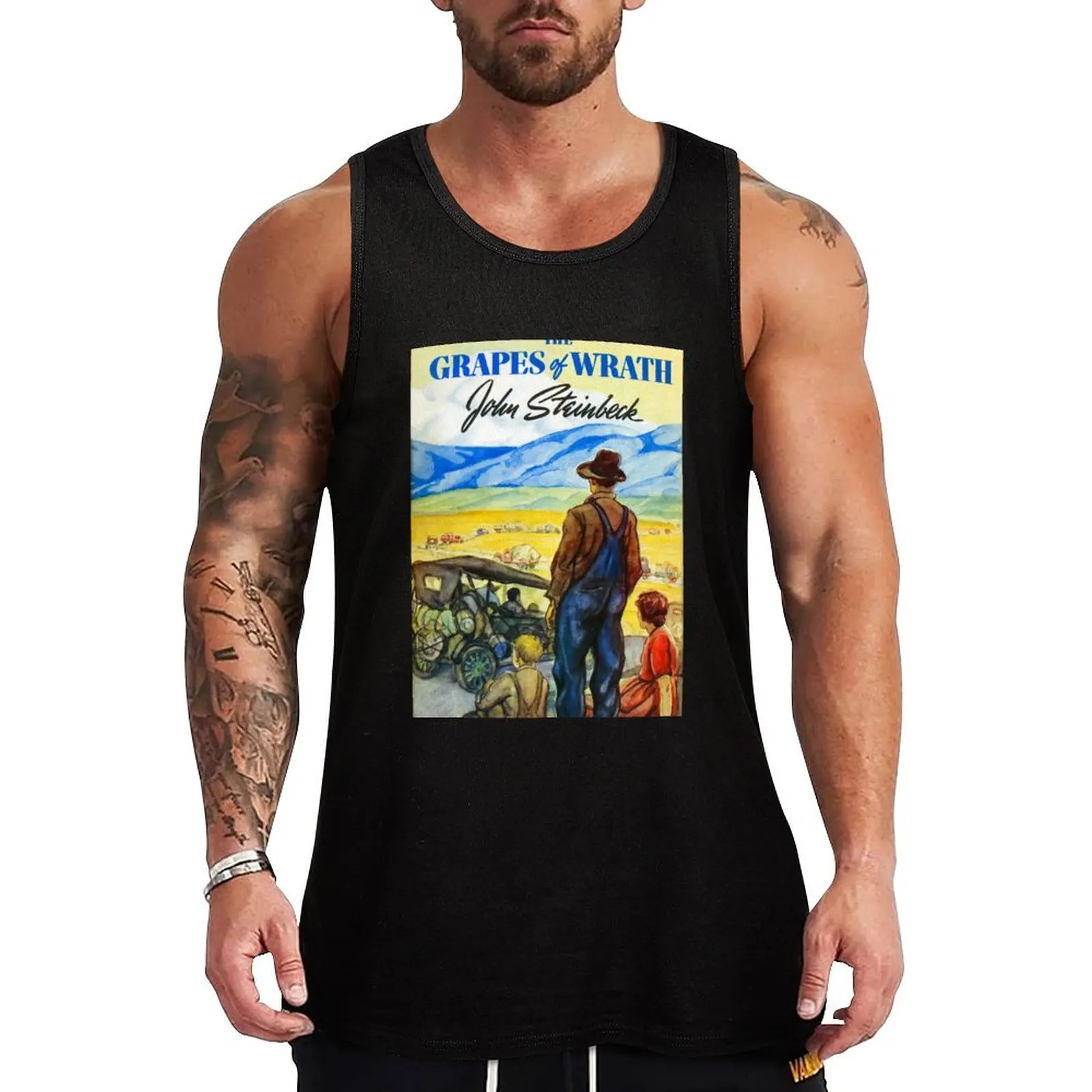 The Grapes of Wrath 1939 First Edition Cover, John Steinbeck Tank Top t-shirts for Men's gym summer clothes for men