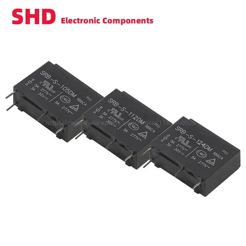 5PCS SRB-S-105DM SRB-S-112DM SRB-S-124DM DIP 4Pin 5A 250V AC Replaceable HF46F ALDP105 ALDP112 5V 12V 24V Power Relay