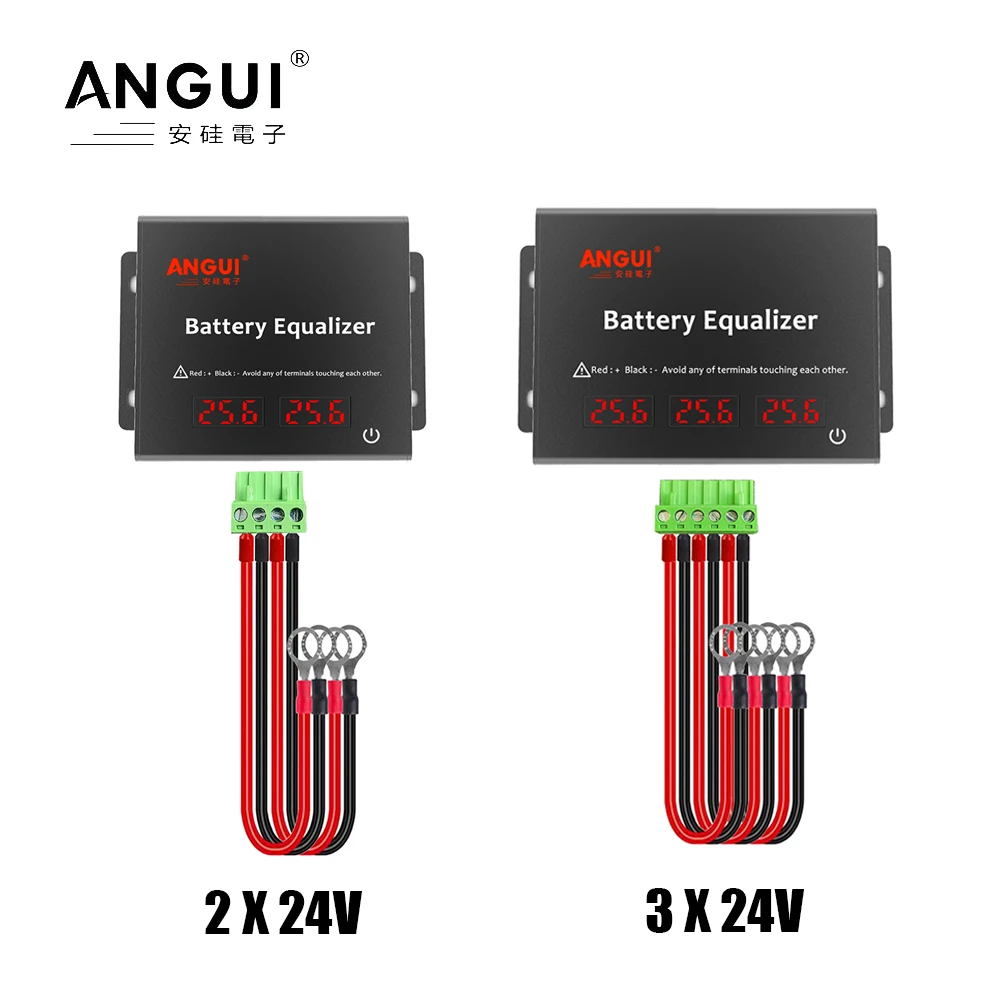 Angui kbm202s 2x24v bateria equalizador ativo 48v balanceador de bateria 2s display led baterias de gel ácido chumbo série ativo ncm