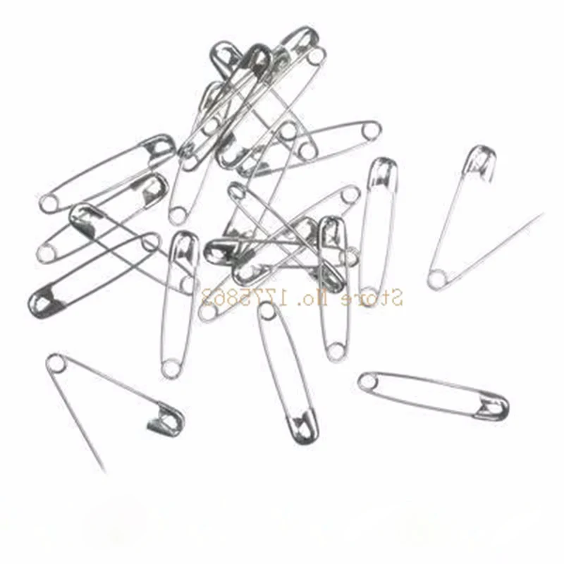 100Pcs Small Silver Metal Steel Safety Pins 3cm 30mm  AA7683