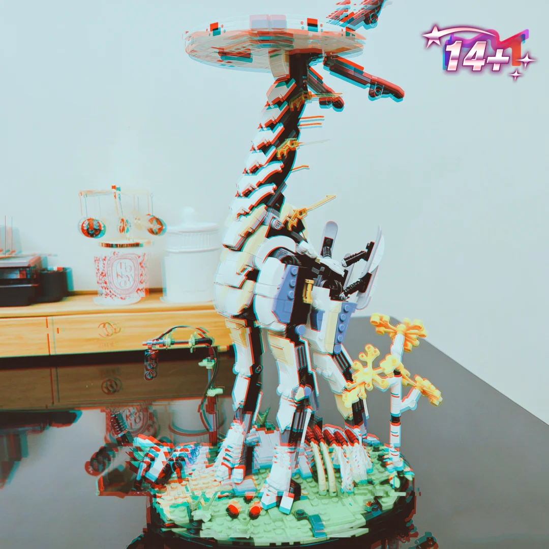 2026 New 1222pcs Popular Games Beast Long Neck Robotic Beast Sci Fi Creature Building Block Assemble Puzzle Model Birthday Gifts