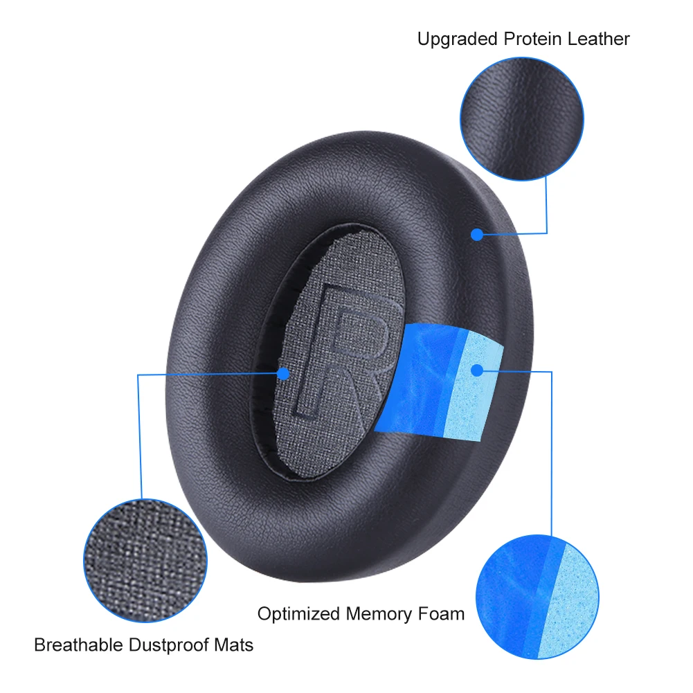 وسادة أذن بديلة لسماعات رأس Anker Soundcore Life Q20 ، غطاء أذن جلدي ، غطاء أذن ، أكواب أذن ، بروتين