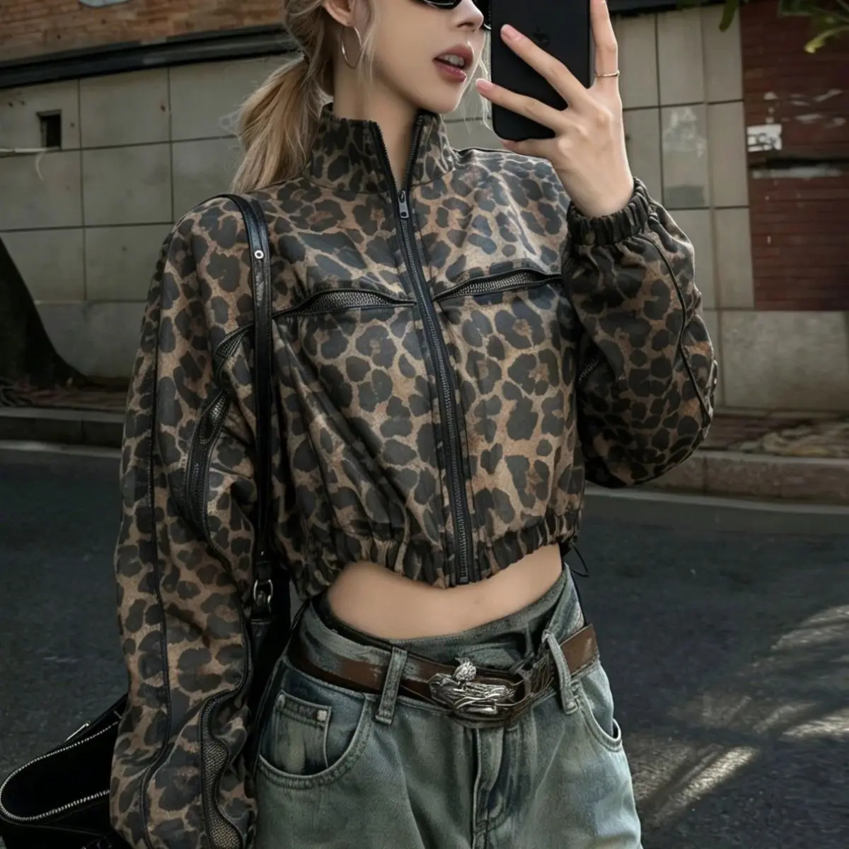 Women Shoujo Y2K Women Camo Mesh Patchwork Shirt Kawaii Aesthetic Harajuku Lightweight See-Through Cropped Jacket Top