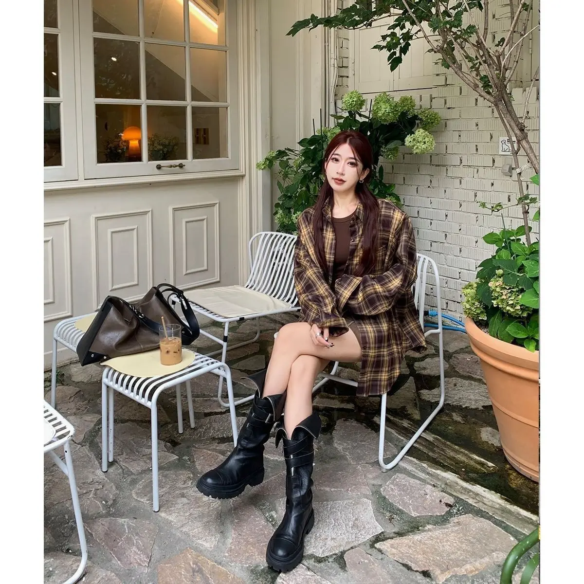 الأمريكية منقوشة irt رقيقة طويلة Sve تصميم فضفاض تأثير التخسيس خمر Sle الرجال ربيع الخريف ملابس خارجية