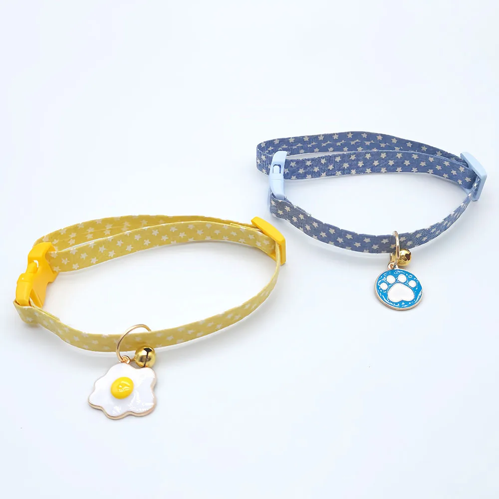 New Adjustable Pet Collar With Bell Small Dog Necklace With Cute Pendant Cat Grooming Neck Accessories Puppy Supplies