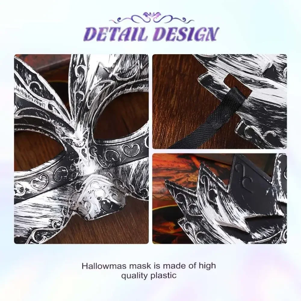 Gold Roman Soldier Vintage Masquerade Mask for Men Venetian Mardi Gras Phantom Opera Eyemask Rave Accessory Halloween Mask