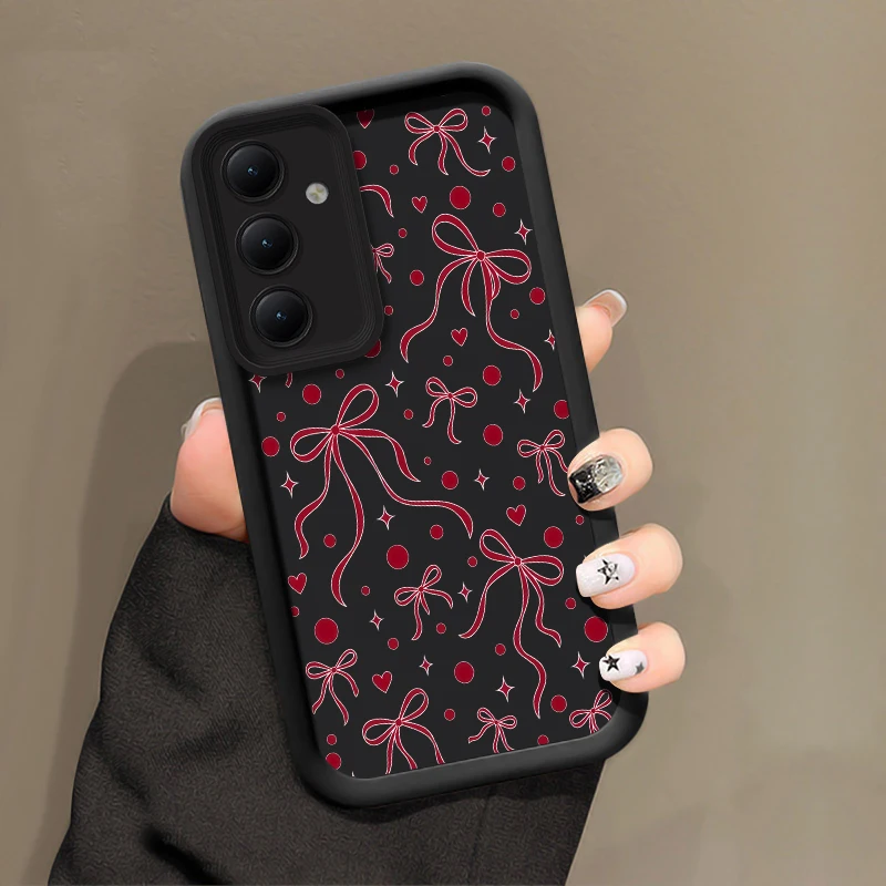 Cute Bow Pattern Phone Case For Samsung Galaxy S26 FE S25 Ultra S24 S23 S22 S21 S20 Plus Soft Silicone Drop Resistant Cases Capa