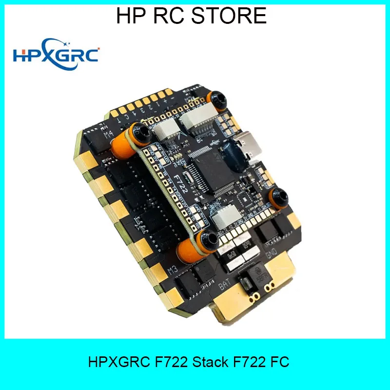 

HPXGRC F722 Stack F722 Flight Controller ICM42688P with BLHeli_32 80A/100A ESC 3-8S LIPO 30.5x30.5mm for RC FPV Racing Drone