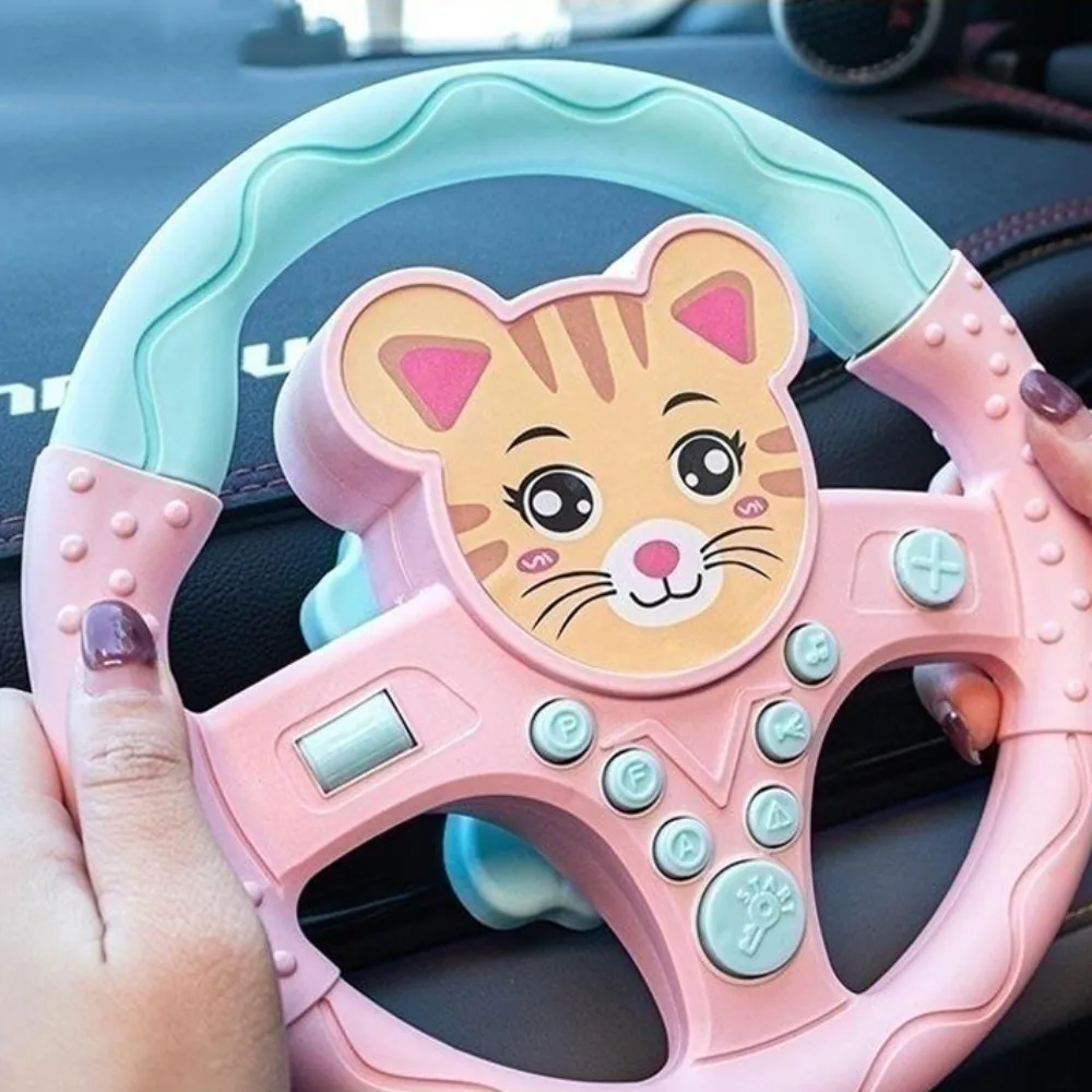 

360 ° Rotation Cartoon Copilot Steering Wheel Montessori Early Education Simulation Steering Wheel Toys Interactive Simulation