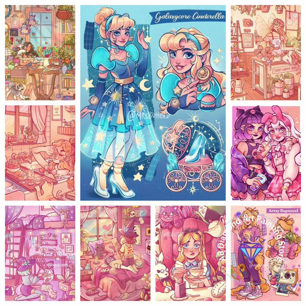 

Cartoon Cute Girl Fantasy Witch AB Diamond Painting Kit 5D DIY Embroidery Cross Stitch Handmade Art Gift Crafts Home Decor Gift
