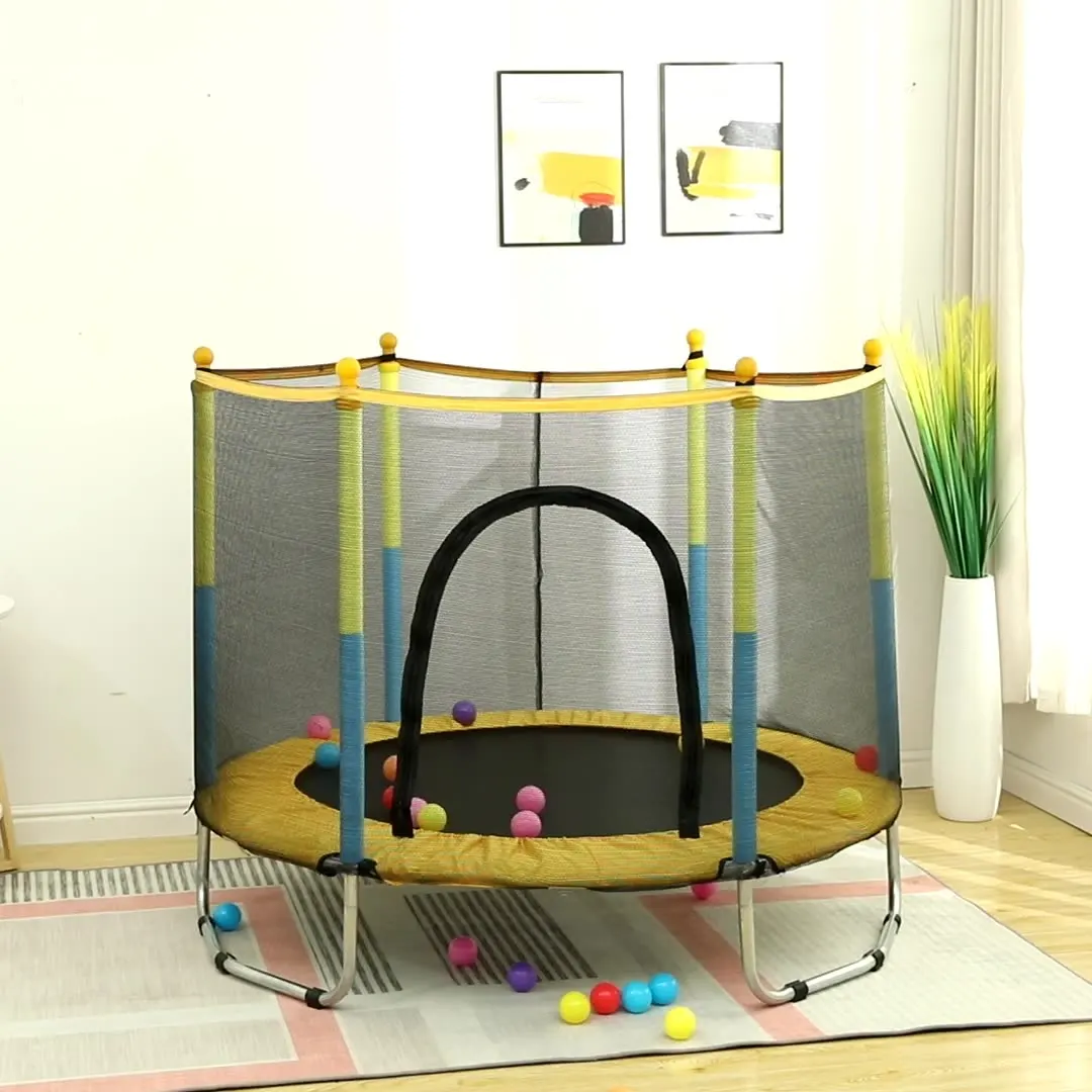 Home Children's Indoor Trampoline Baby Bounce Bed Child Safety Trampolines With Slide Net