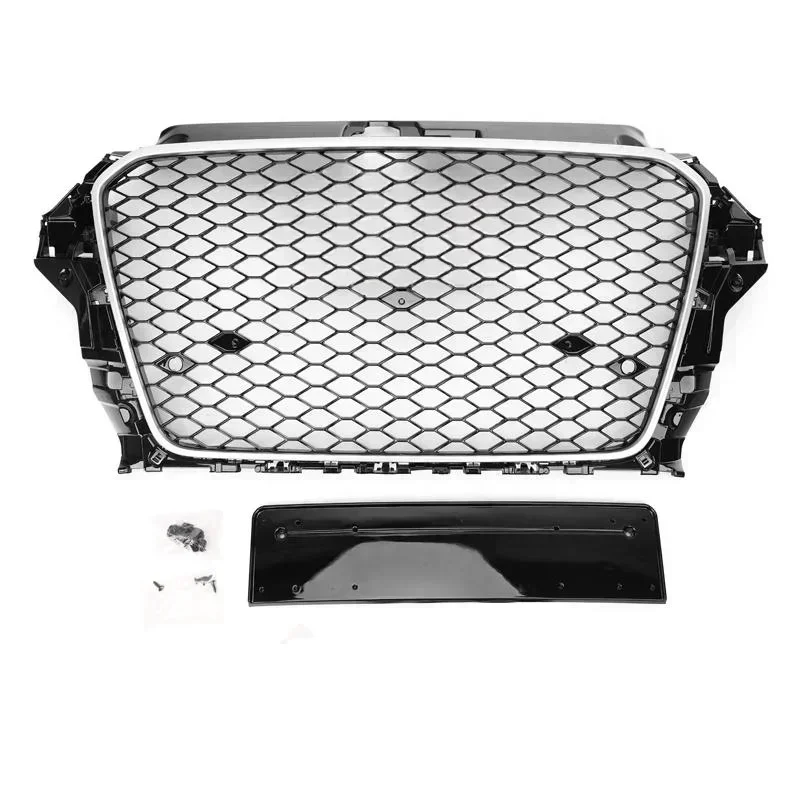 

Honeycomb Grill Mesh for A3/S3 8V 2014 2015 2016 RS3 for Quattro Style Hex Mesh Front Bumper Hood Grille New