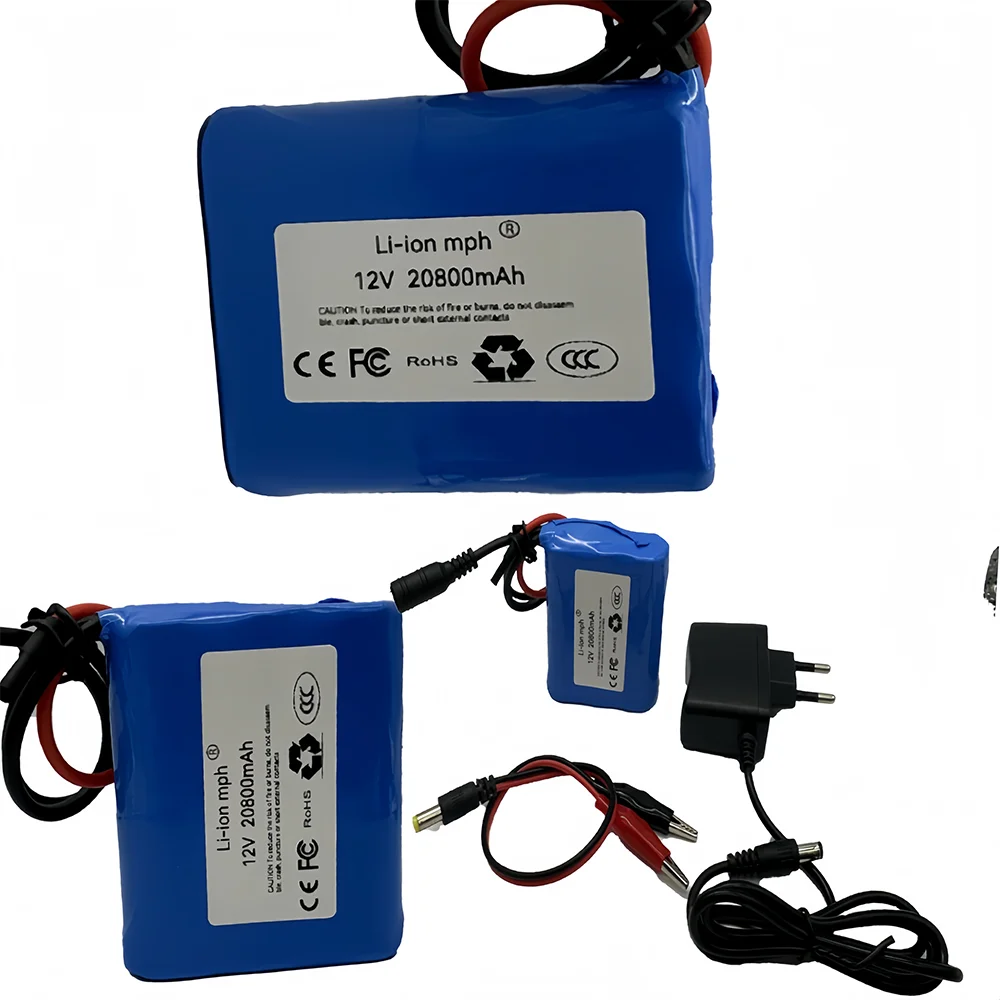 

18650 12V 20800mAh nueva placa de protección 3S1P 12V 20.8Ah batería 18650 iones de litio DC 12.6V rechargeable battery+charger