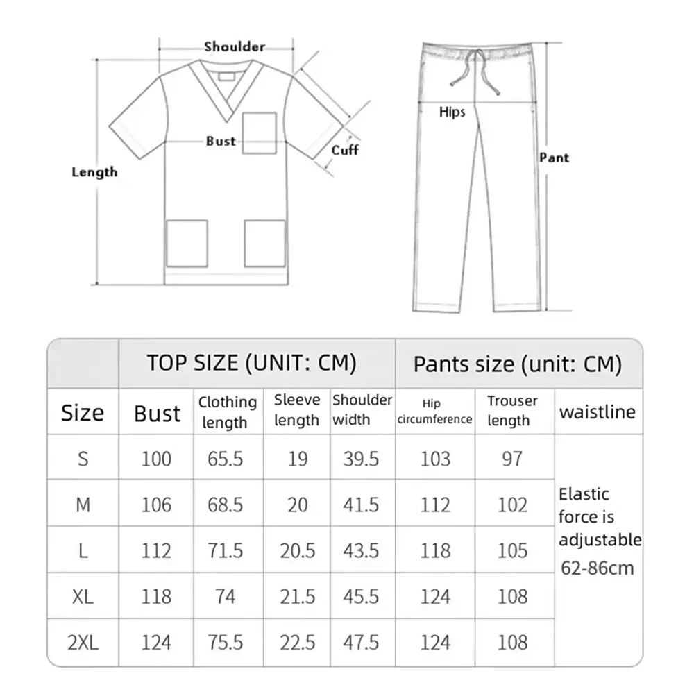 Ápolónő Medikus Egyöntetű Magas légnyomású levegő minőségű Dédelget Tisztántartás érdekel workwear állítsa Műtősruha működő szoba Művi Bor színe Rövidfilm Ingujj Alkalmazkodó m nadrágot