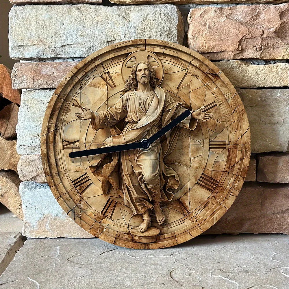 Wall Clock With Religious figure Theme - Diy, Spring Entrance Decor For Men'S Graduation Season Clock Wall Fancy Clock