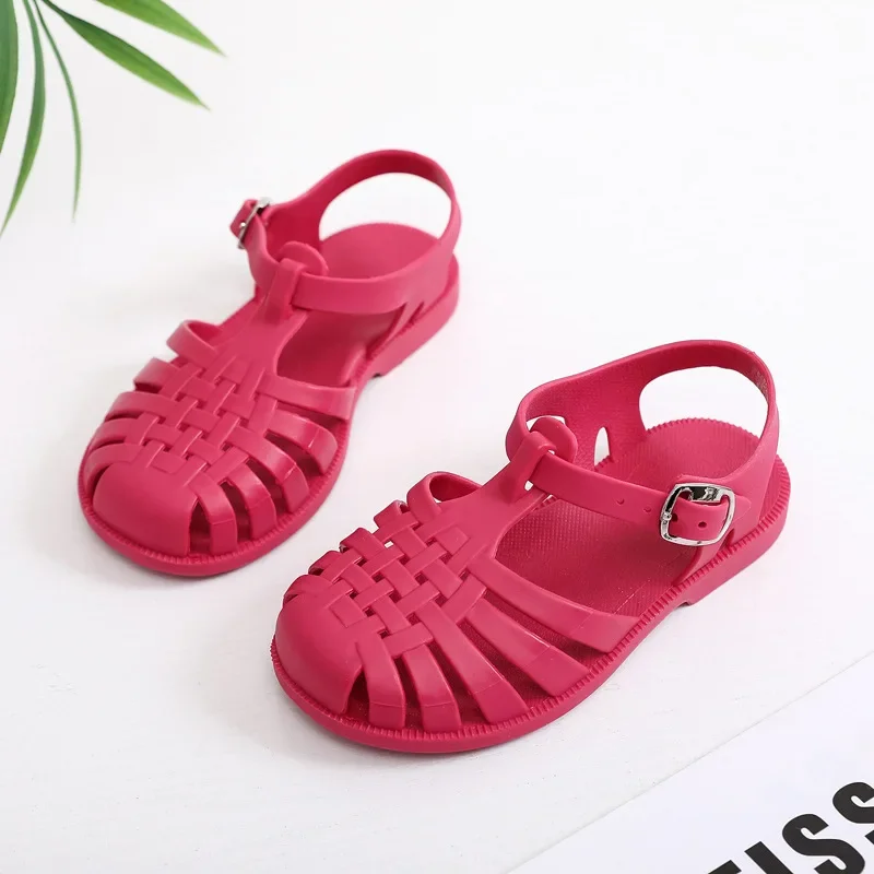 

Child Beach Shoes for Sea Summer Girls Gladiator Sandals Baby Soft Non-slip Princess Jelly Shoes Boy Roman Flip-flops