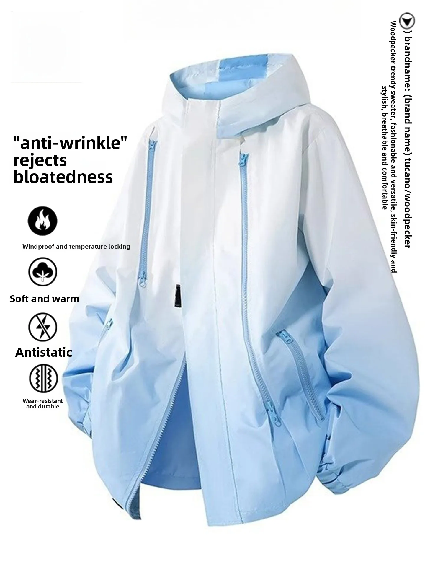 

TUCANO Spring Autumn New adient Jaet Men's Loose Casual Outdoor Windproof Coat Baseball Collar Polyester Fiber Youth Faion