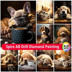 Dog AB Diamond Painting 2024 Embroidery German Shepherd French Bulldog Poodle Golden Coffee Jewelry Cross Stitch Home Decor Gift