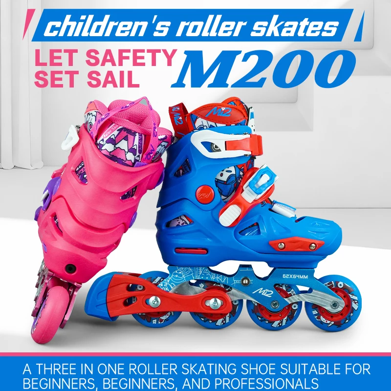 زلاجات مضمنة MI2 قابلة للتعديل للأطفال والأولاد والبنات والشباب المبتدئين مع عجلات مضيئة للأعمار من 4 إلى 16 عامًا