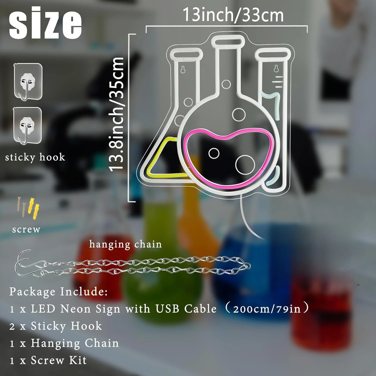 دورق كيميائي ضوء النيون تسجيل USB عكس الضوء LED النيون تسجيل لغرفة النوم غرف معيشة نادي بار رجل كهف هدايا الحفلات جدار ديكور