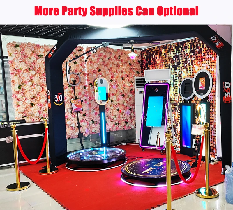 2023 Newest Overhead 360 Photo Booth Enclosure US Warehouse Party Supplies Automatic Top Spinner Photo Booth Sky 360 Video Booth