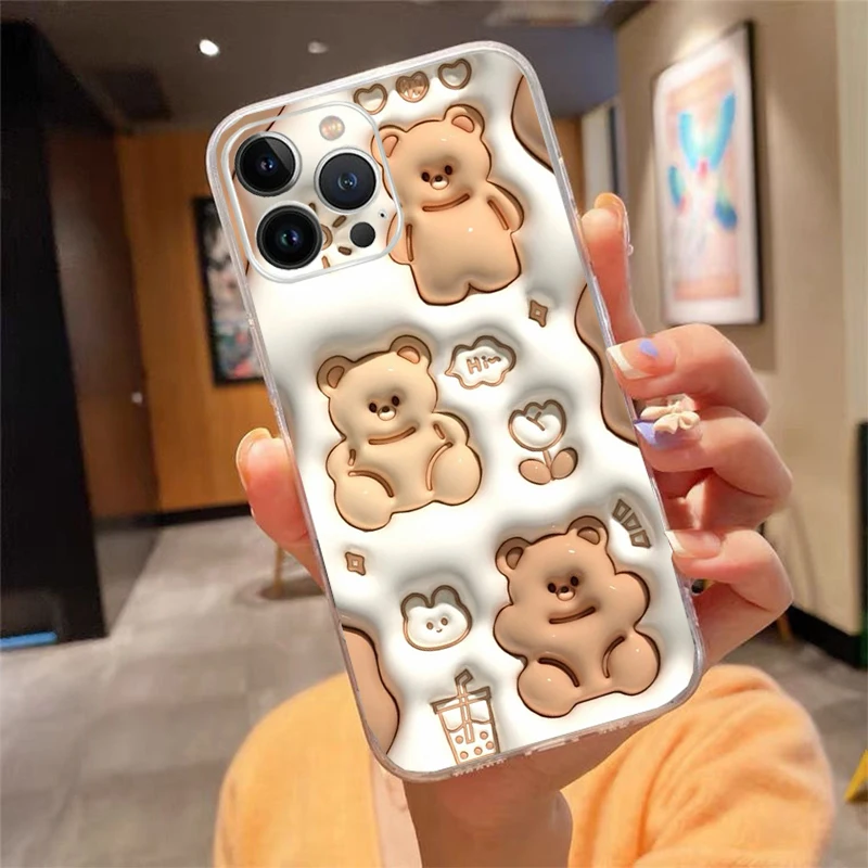 

Phone Case For iphone 17 Pro Max 17Pro 17Air 16 15 14 13 Pro Max 15 16 Pro 15Plus Cute Bear Panda Fruit Rabbit