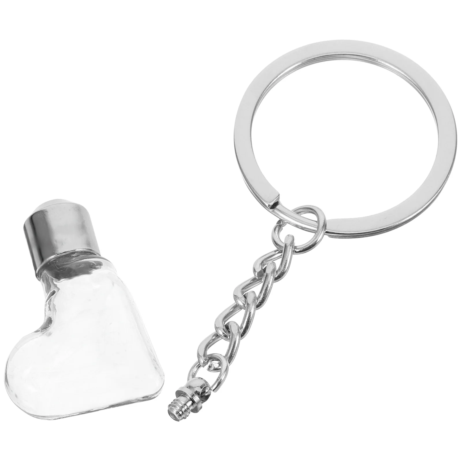 Love Bottle Keychain Ring Wishing Glass Bottles Cute Jar Small Vials Girl Tiny Jars with Cap