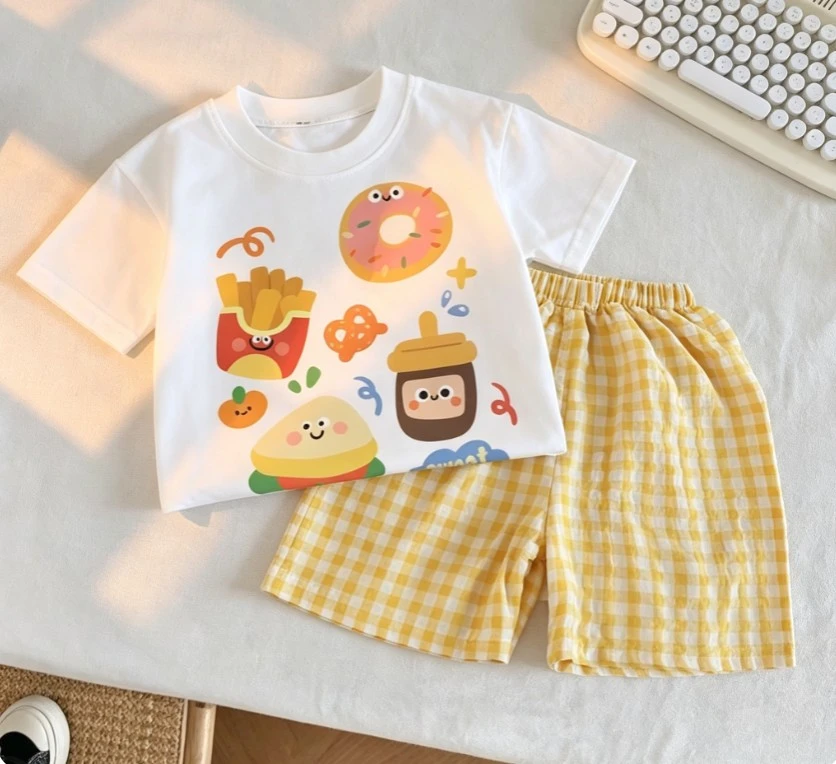 Kids' T-Shirt & Gingham Shorts Set — product detail 3