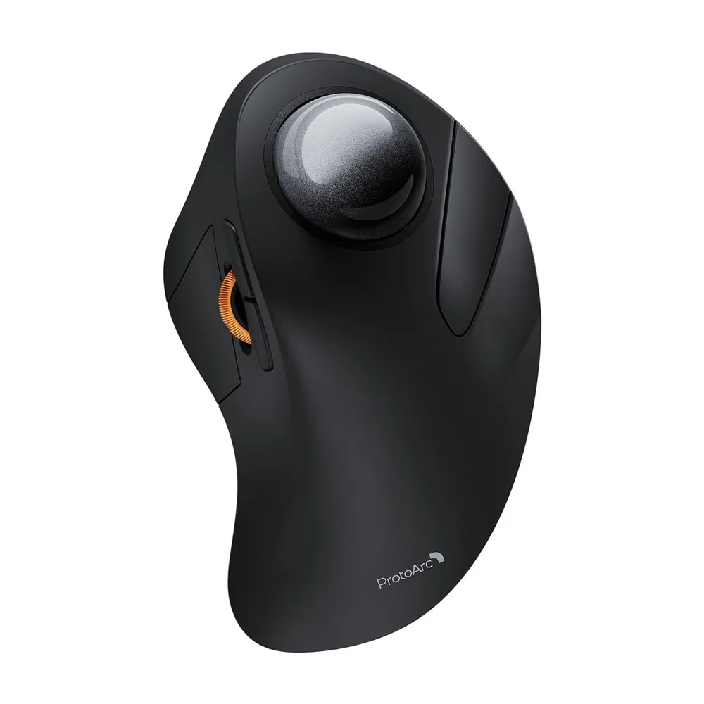ProtoArc Wireless Bluetooth Trackball Mouse EM03 NL Ergonomic Rollerball Mouse Rechargeable Computer Mice 3 Device Connection