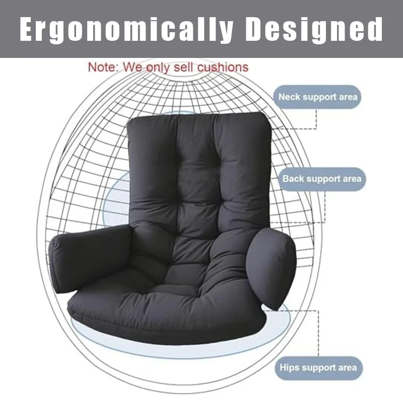 Thickened Non-Slip Hanging Chair Cushion Pad,Egg Basket Swing Seat Cushion for Indoor Outdoor Patio Garden,Rocking Chair Cushion