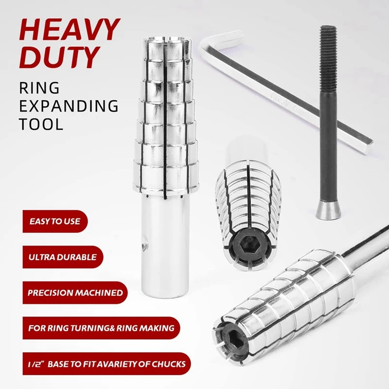 Expanding Stainless Steel Ring Mandrel With Hex Key-Heavy Duty Ring Shaper Tool For Ring Turning And Ring Making7.5-10.5