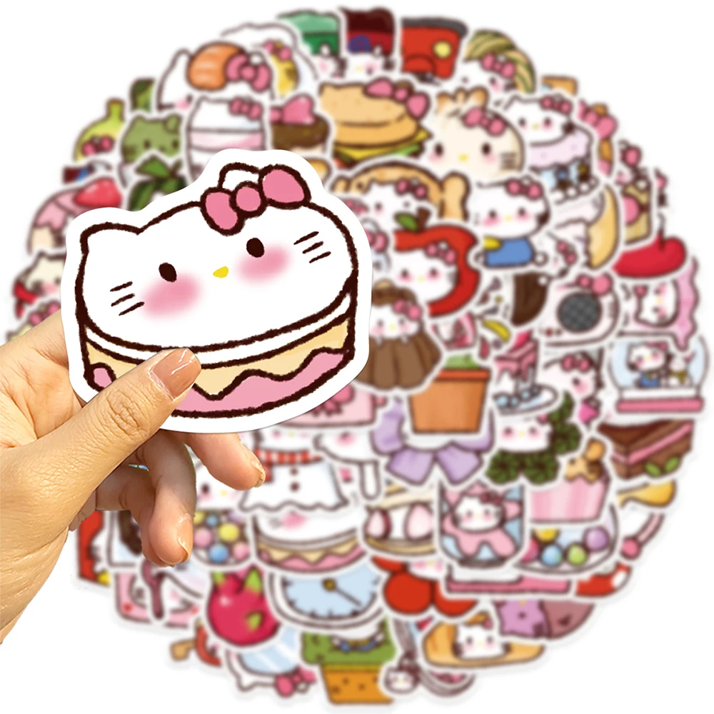 10/30/50/90pcs Cute Anime Hello Kitty Stickers Kids Toy DIY Diary Suitcase Scrapbook Phone Laptop Bike Kawaii Cat Sticker Decals