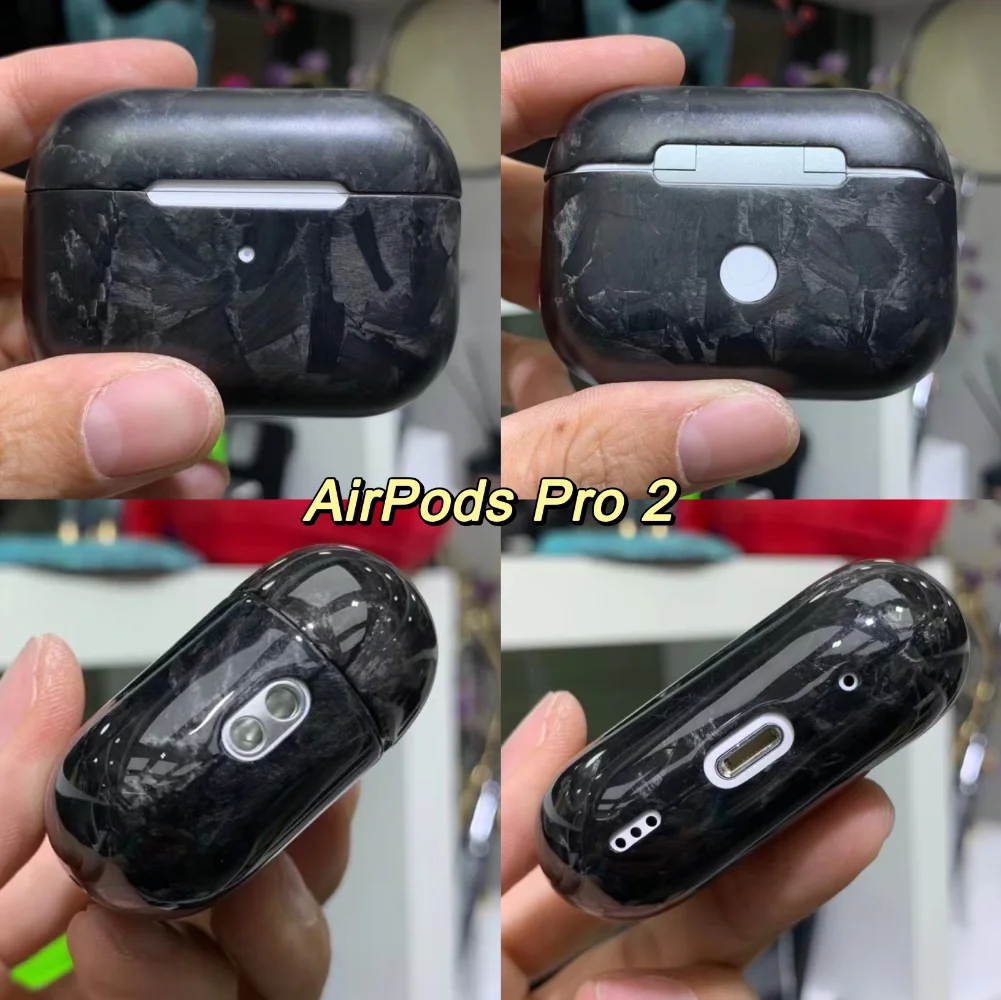 حافظة لهاتف AirPods Pro2 من ألياف الكربون الحقيقية لأجهزة AirPods Pro غطاء رفيع للغاية سماعة رأس لاسلكية مقاومة للصدمات لملحقات AirPods 3