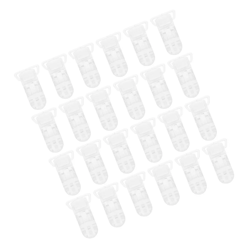 50 clips para chupetes de recién nacidos, juego de clips anticaída para chupetes de bebé con soporte de plástico transparente para anillos de dentición y baberos