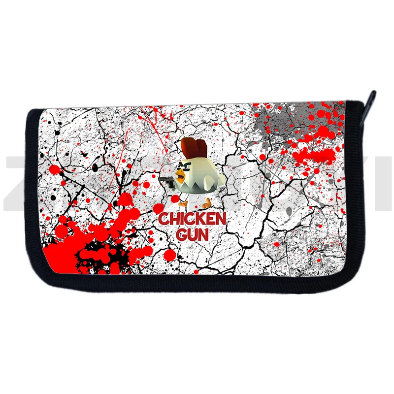 Chicken Gun 3D Print Wallets Zipper Fashion Purses for Women Handbags Anime Chicken Gun Coin Purses Teens Cash Bags Clutch Purse