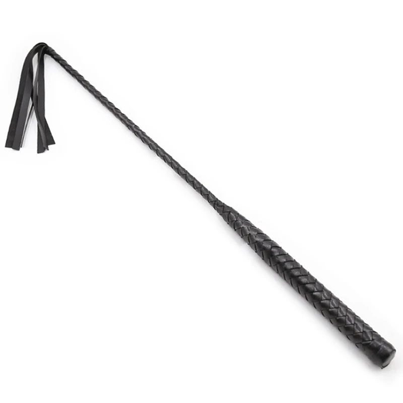 Zwart Pu Lederen Riding Crop Zweep Paardensport Paard Zweep, Stage Performance Rijden Crop Gevlochten Paardensport Racing Zweep